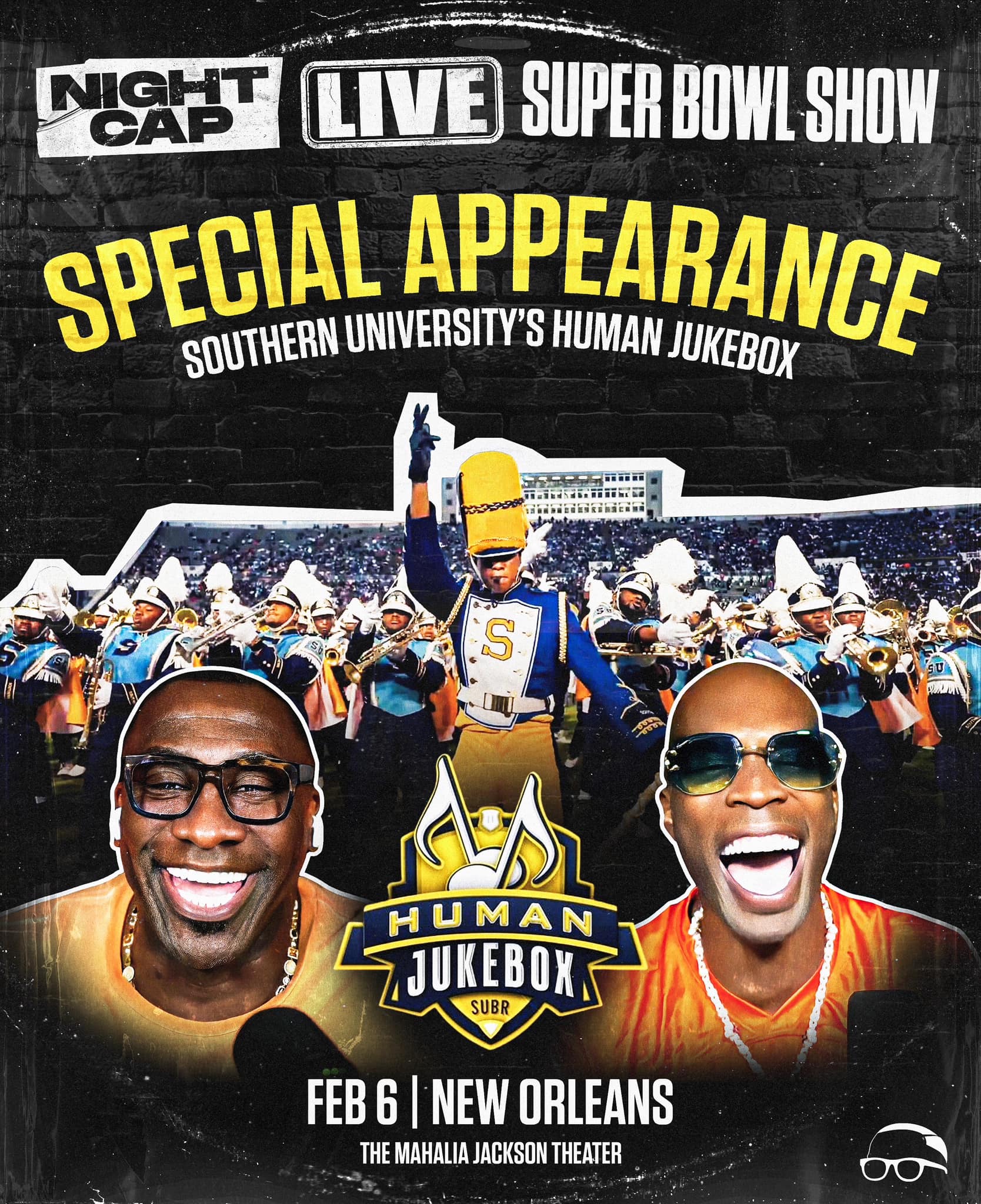 Southern Marching Band, HBCU Gameday Super Bowl Nightcap Shannon Sharpe 