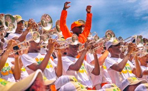 Florida A&M Marching 100 performs a New Edition Medley