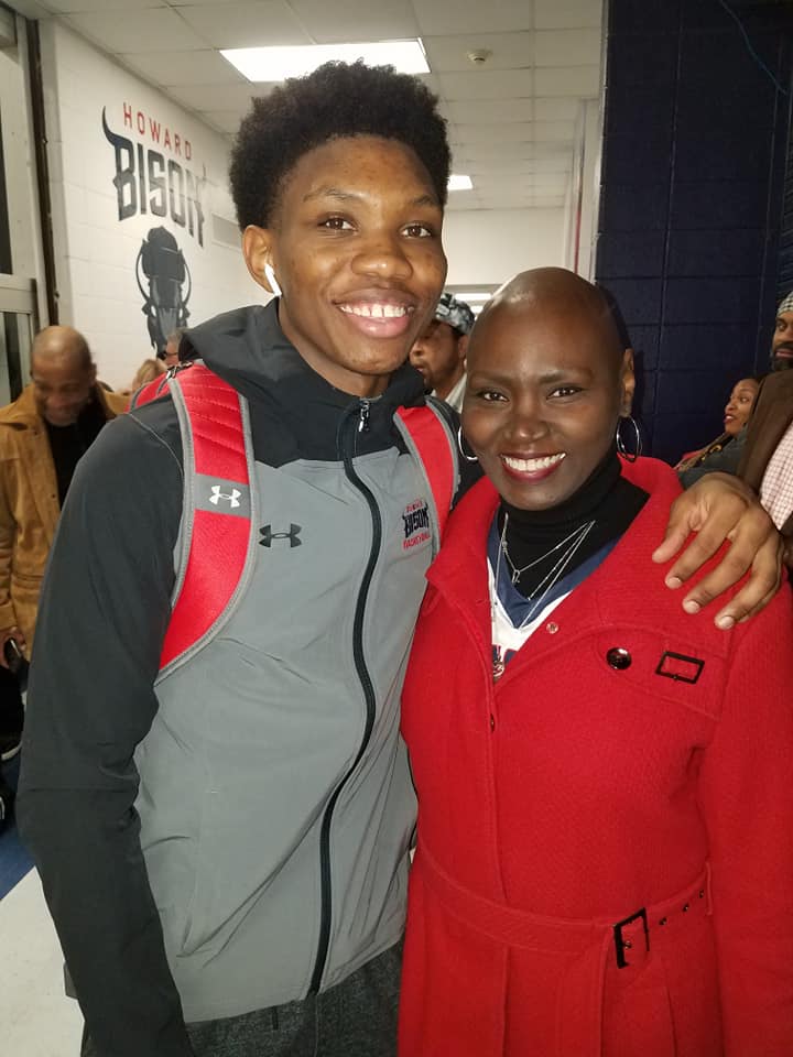 Howard guard C.J. Williams and his mother, Michelle Watts