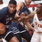 Saint Augustine’s slows down Amir Hinton, beats rival Shaw on the road