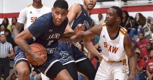 Saint Augustine’s slows down Amir Hinton, beats rival Shaw on the road