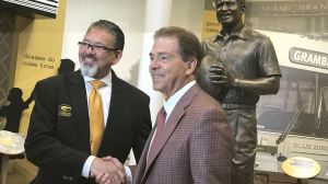 Nick Saban spends the afternoon at Grambling