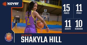 Another one: Shakyla Hill earns Pro quadruple double