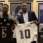 Two CIAA Legends swap jerseys and share stories in Atlanta