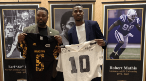 Two CIAA Legends swap jerseys and share stories in Atlanta