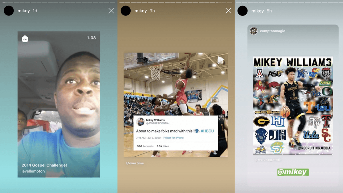 Mikey Williams social media posts