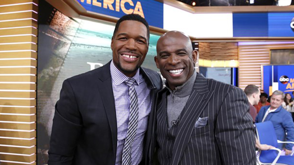 Deion Sanders and Michael Strahan