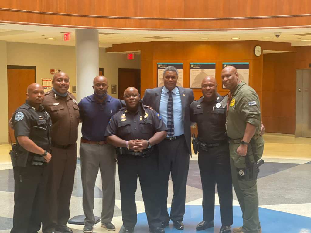 Student Affairs, Sports Information, and representatives from local Law Enforcement made up of former JSU Players