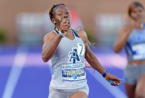 A&T All-American Grace Nwokocha gives away gear in Nigeria