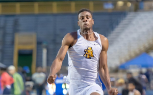 Brandon Hicklin battles to Big South long jump title