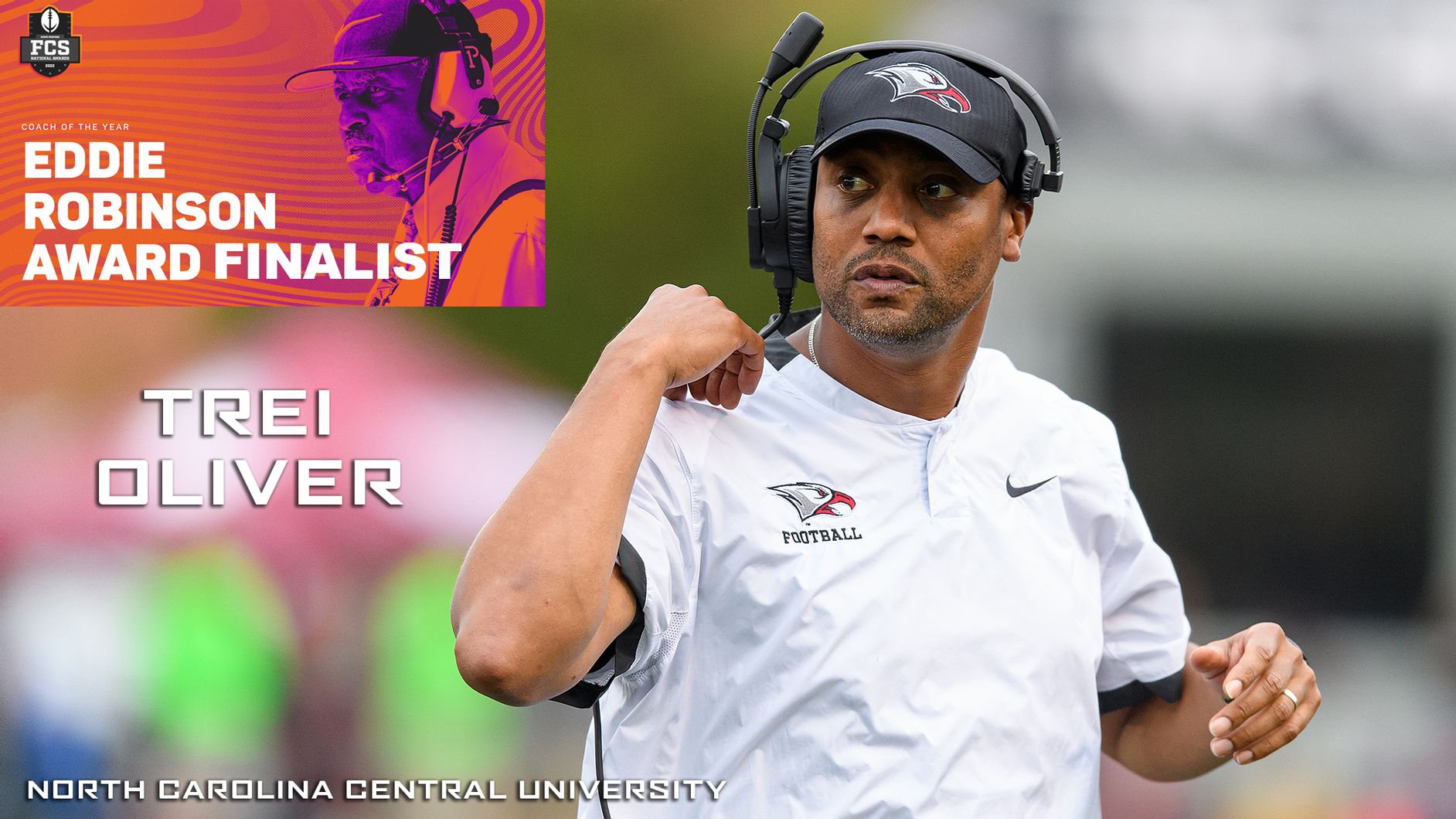 Nccu Head Coach Trei Oliver Finalist For Fcs Coach Of The Year