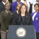 Kamala Harris gives Howard University flowers, promises HBCU support