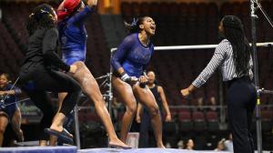 Price and Fisk gymnastics scores big for their first home match win