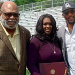 NFL legend picks up son’s degree posthumously