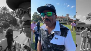 Steve Harvey congratulates HBCU golfers