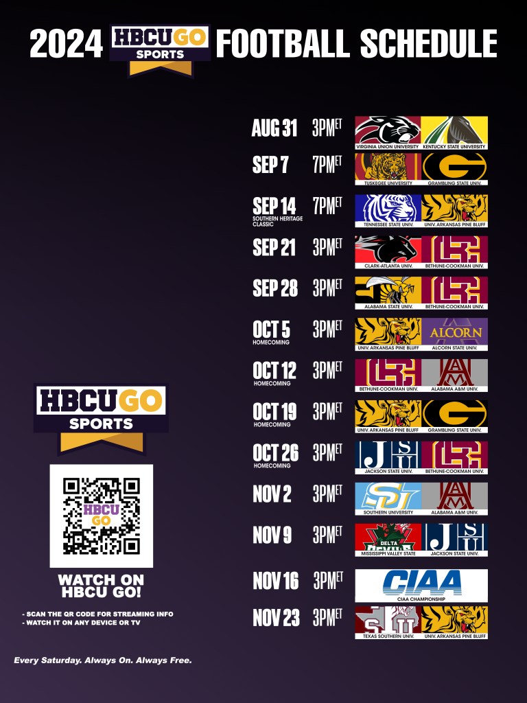 HBCU HBCU football HBCU GO football schedule