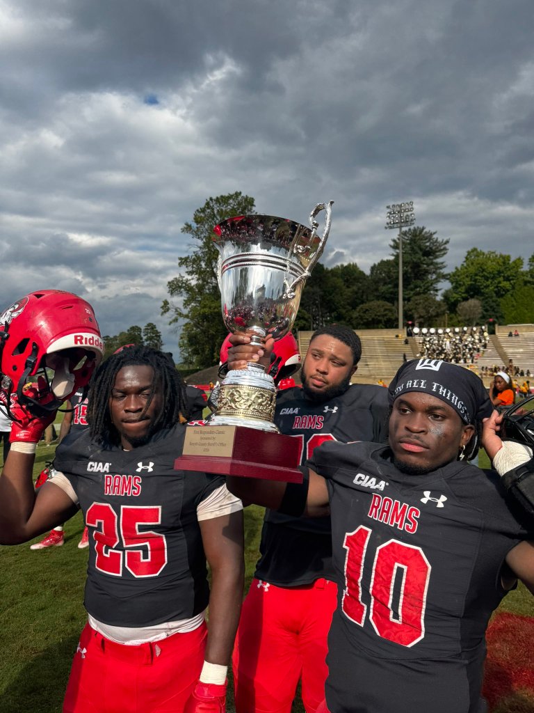 WSSU players enjoy victory over Bowie State (Photo: Steven J. Gaither)