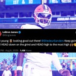 LeBron James cheers on Shedeur Sanders during NFL debut