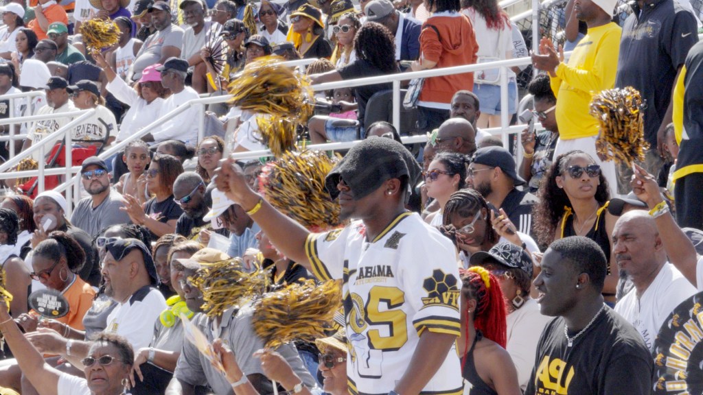 Alabama State fans packed into Bragg Stadium for the SWAC showdown

