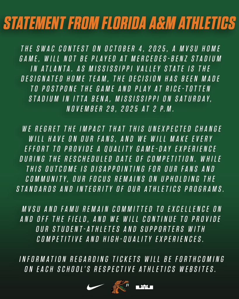 HBCU Atlanta FAMU Mississippi Mercedes-Benz Stadium