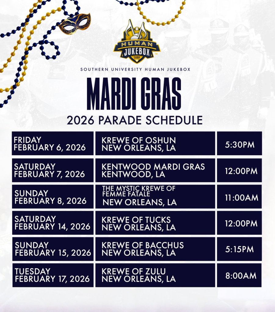 Human Jukebox Mardi Gras New Orleans Southern University HBCU band
