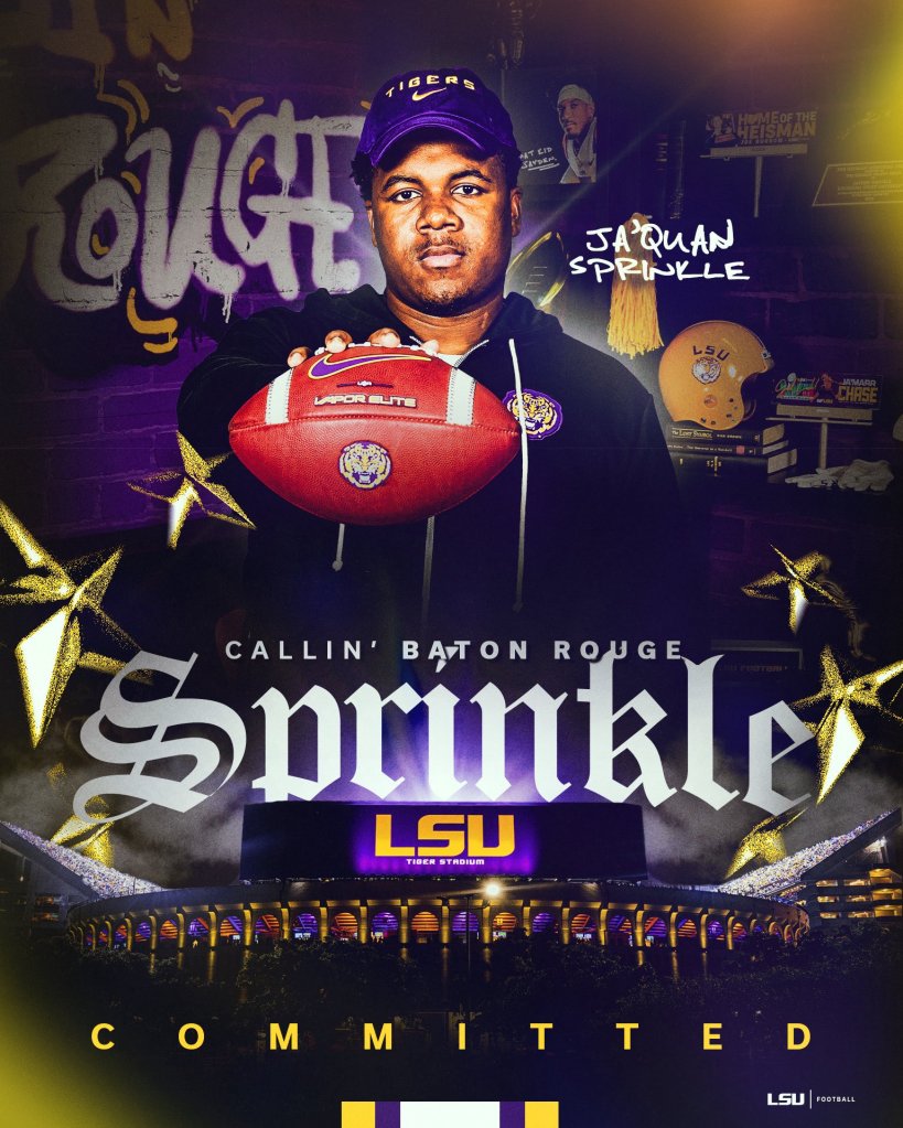 LSU football HBCU NCAA Transfer Portal Ja&rsquo;Quan Sprinkle Power Four