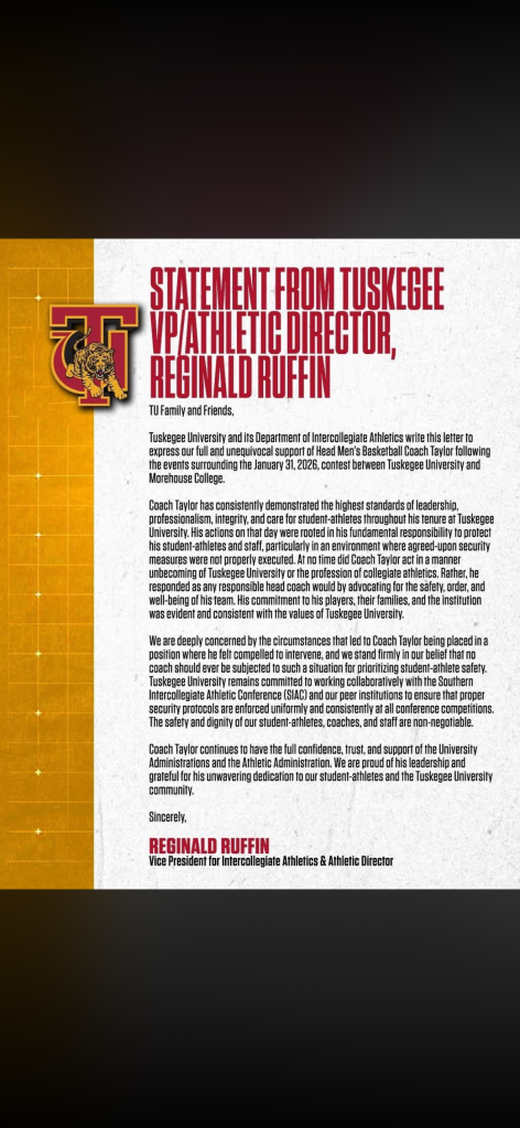 HBCU Basketball Tuskegee University Benjy Taylor Morehouse