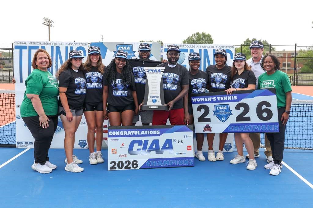 Shaw University women's tennis team celebrates eighth consecutive CIAA championship title at Virginia State University