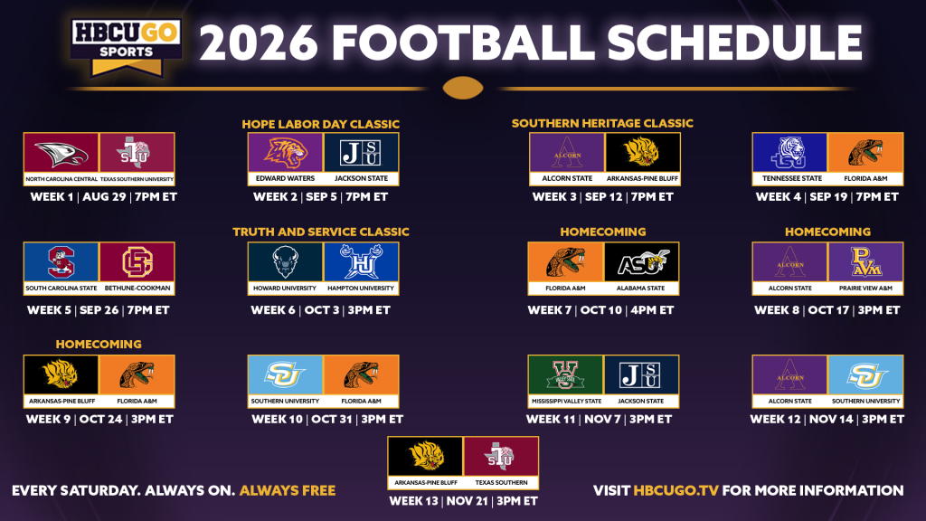 HBCUGO Revished Schedule