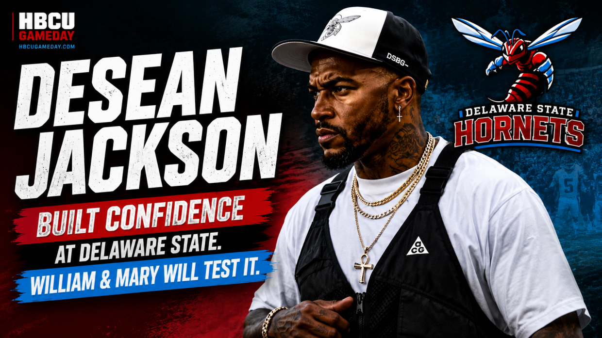 DeSean Jackson leads Delaware State football ahead of the Hornets’ HBCU matchup with William & Mary.