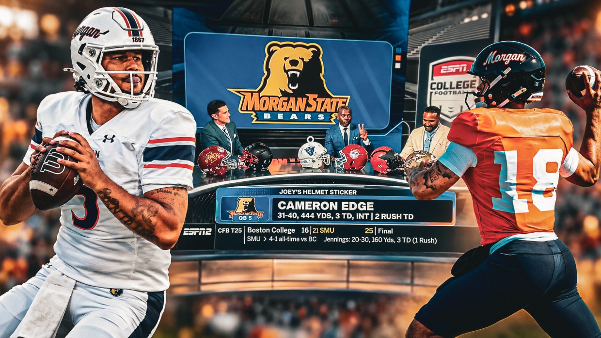 Cameron Edge in ESPN college football collage